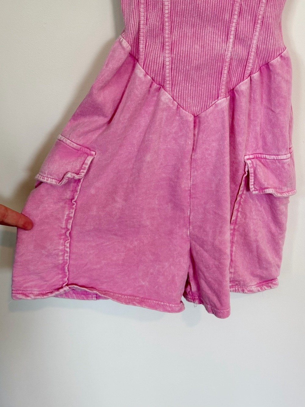J.Her Pink Sleeveless Corded Romper - Size: Medium - Picture 3 of 4
